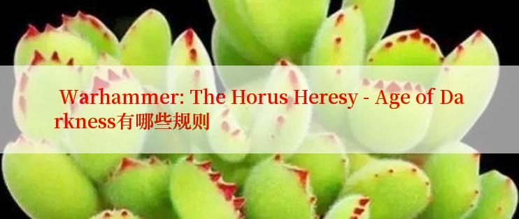  Warhammer: The Horus Heresy - Age of Darkness有哪些规则