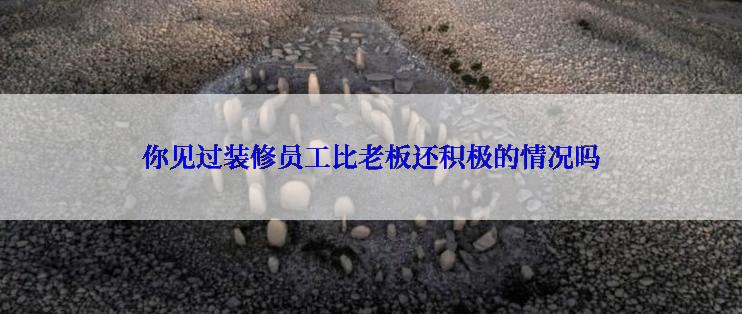你见过装修员工比老板还积极的情况吗