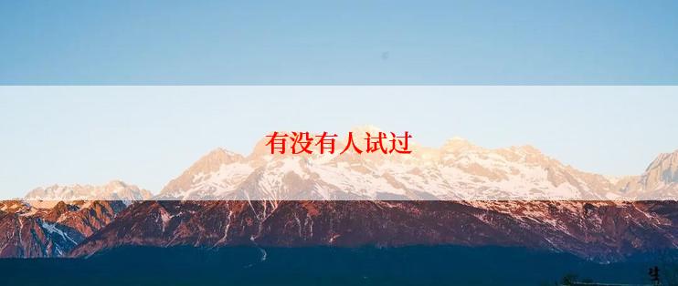 有没有人试过