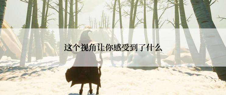 这个视角让你感受到了什么