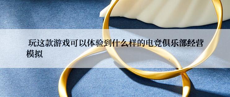  玩这款游戏可以体验到什么样的电竞俱乐部经营模拟