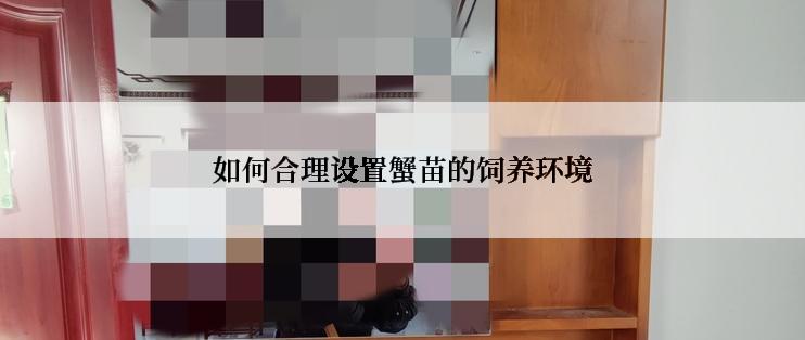 如何合理设置蟹苗的饲养环境