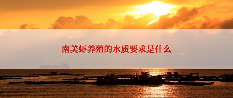南美虾养殖的水质要求是什么