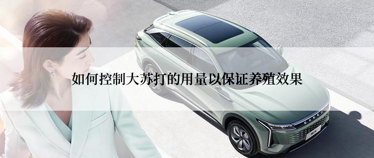 如何控制大苏打的用量以保证养殖效果