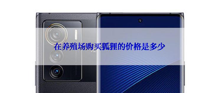在养殖场购买狐狸的价格是多少
