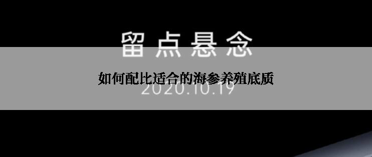 如何配比适合的海参养殖底质