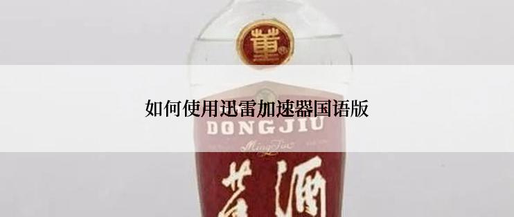 如何使用迅雷加速器国语版