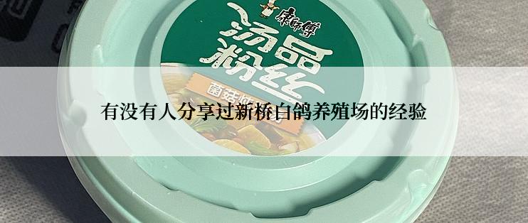 有没有人分享过新桥白鸽养殖场的经验