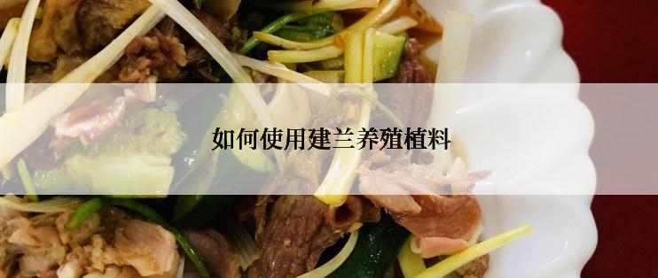  如何使用建兰养殖植料