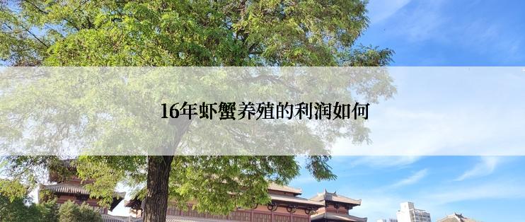  16年虾蟹养殖的利润如何
