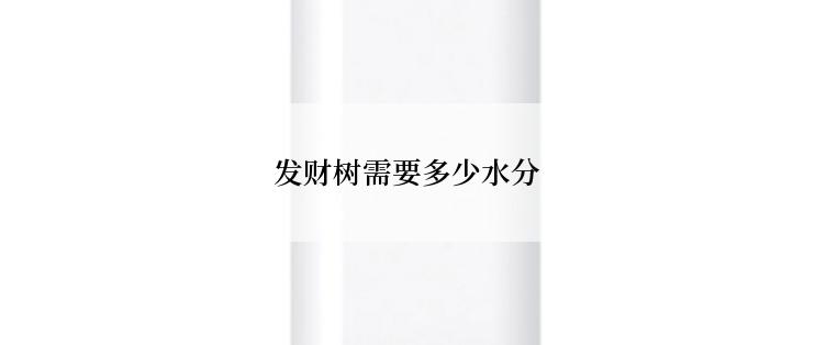 发财树需要多少水分