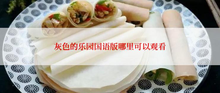 灰色的乐园国语版哪里可以观看