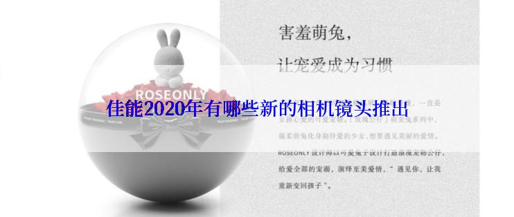 佳能2020年有哪些新的相机镜头推出